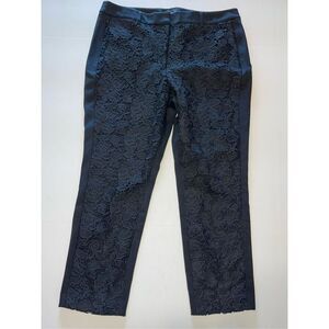 THE‎ SLIM ANKLE Dress Pants Women's Size 16 Black Floral Lace Straight Leg